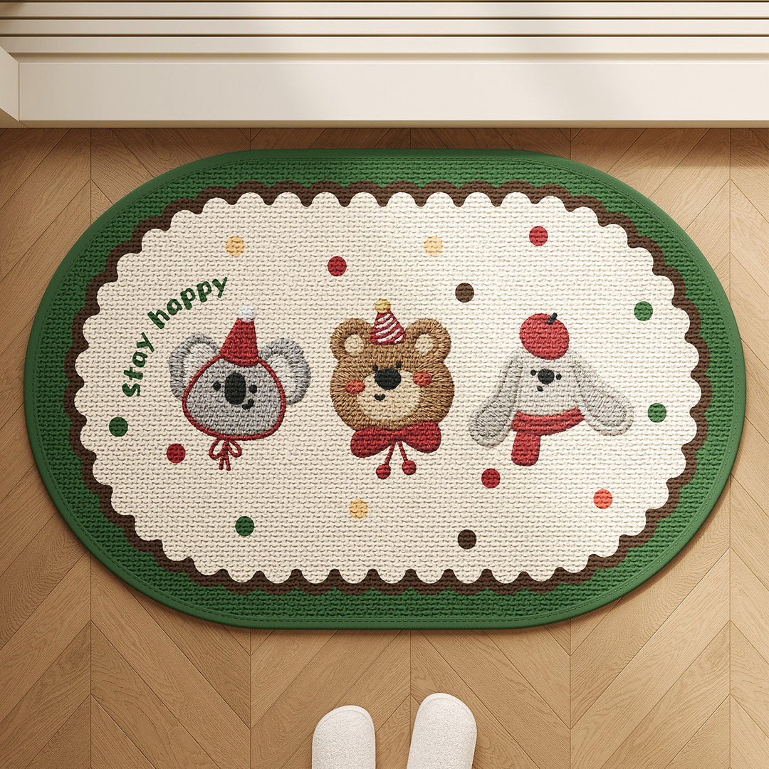 Cartoon-Themed Plush Area Mat for Home