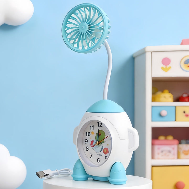 Ladies multifunctional table clock with integrated fan Stornfield