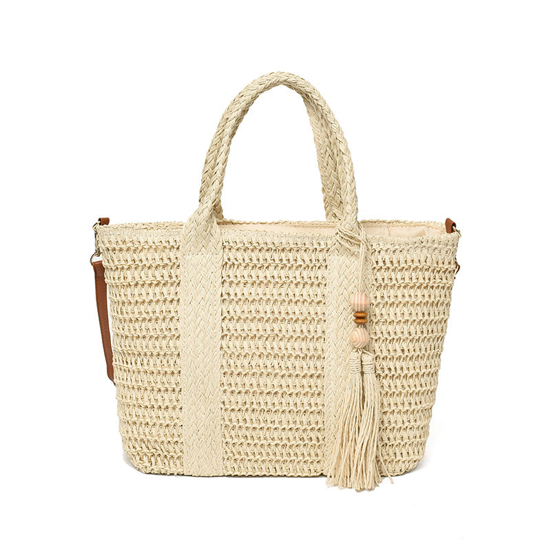 Handcrafted Woven Straw Tote Bag