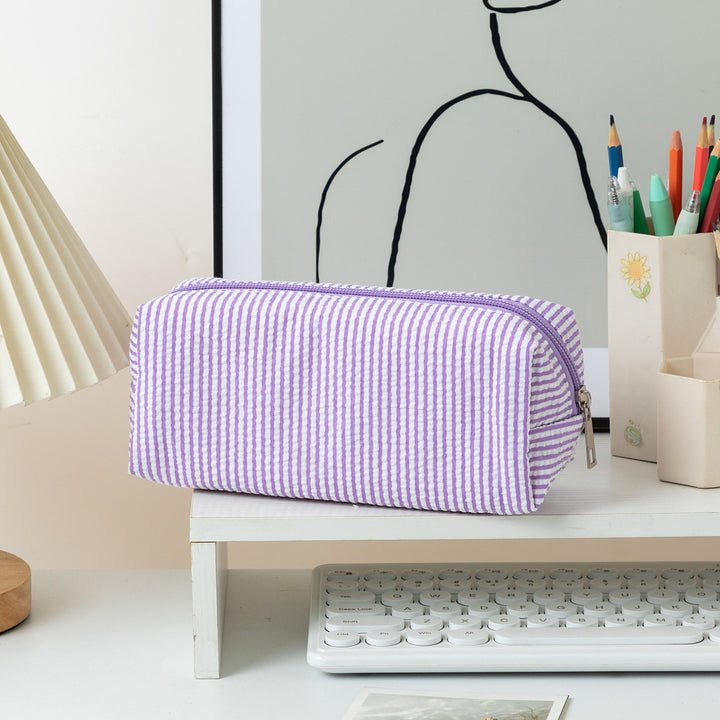 Striped Zippered Pencil Case Bag Stornfield