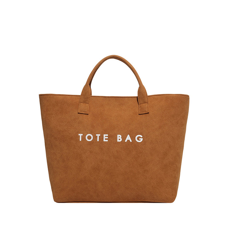 Stylish Faux Suede Tote Bag