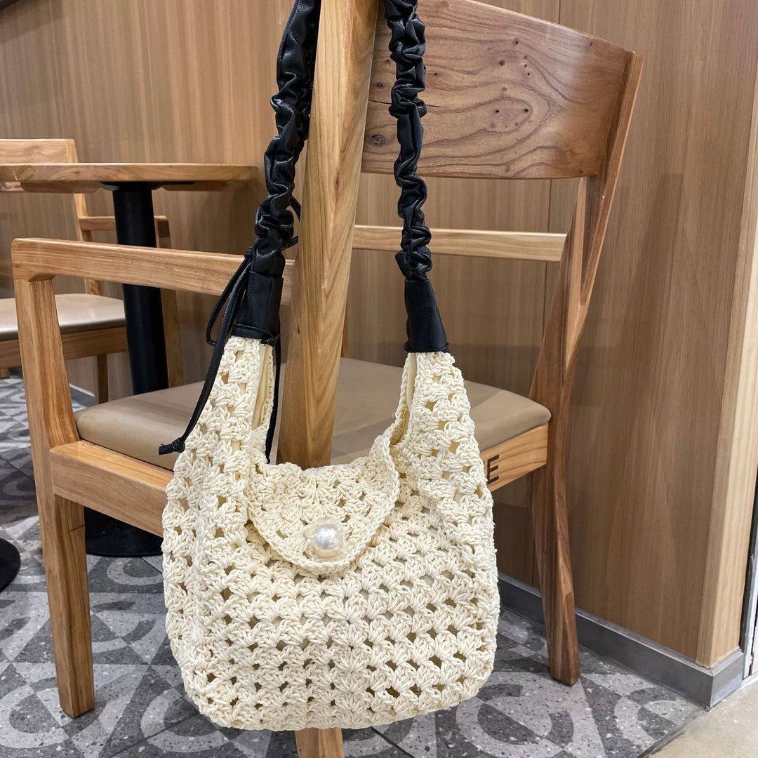 Hand-knotted all-rounder bag with elegant pearl decoration Stornfield