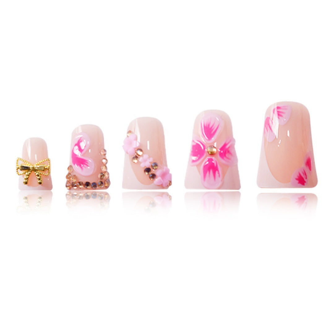 Decorative Floral Press-On Nail Art Enhancements Stornfield