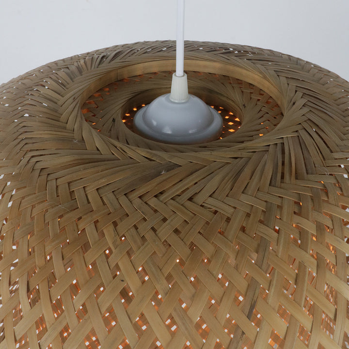 Elegant pendant lamp made of hand-woven rattan Stornfield