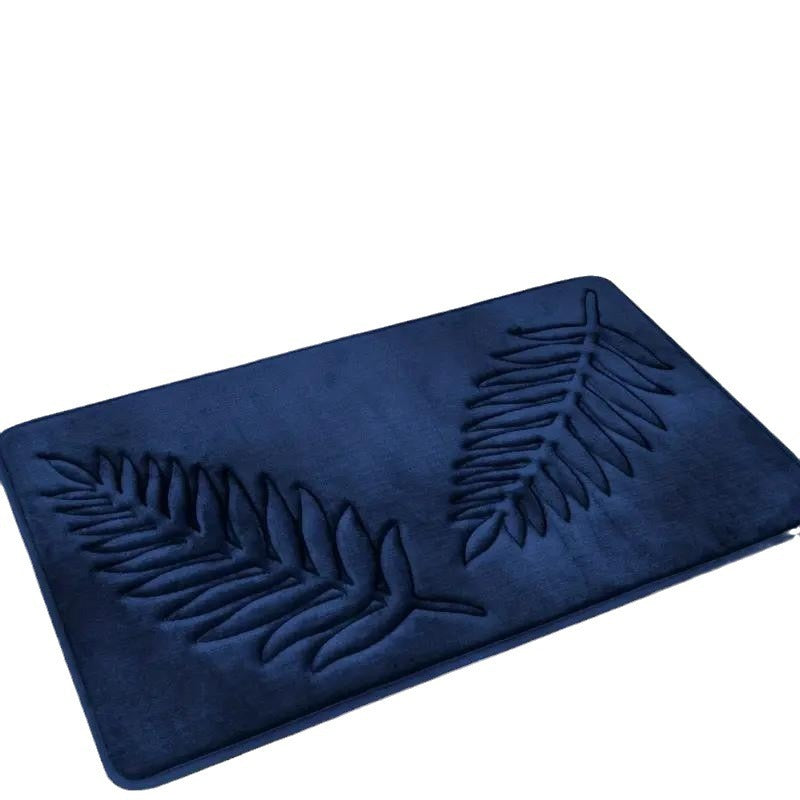 Textured Leaf Print Bathroom Rug Set Stornfield