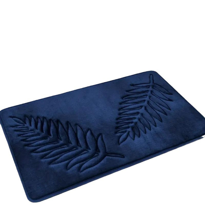 Textured Leaf Print Bathroom Rug Set Stornfield