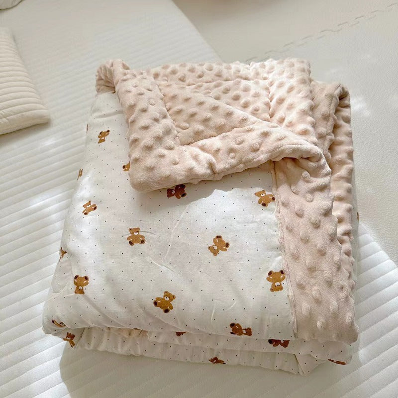 Reversible Minky Dot Plush Baby Blanket
