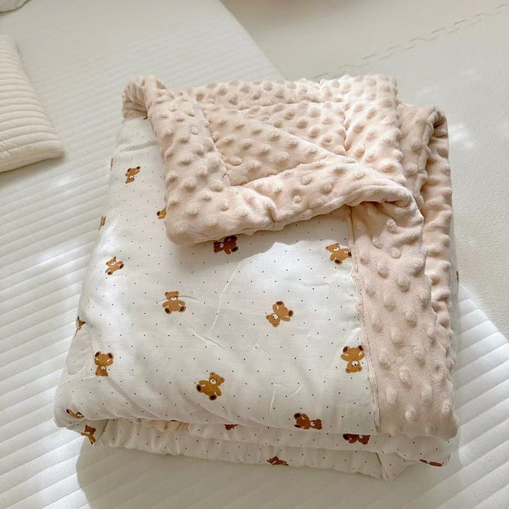 Reversible Minky Dot Plush Baby Blanket