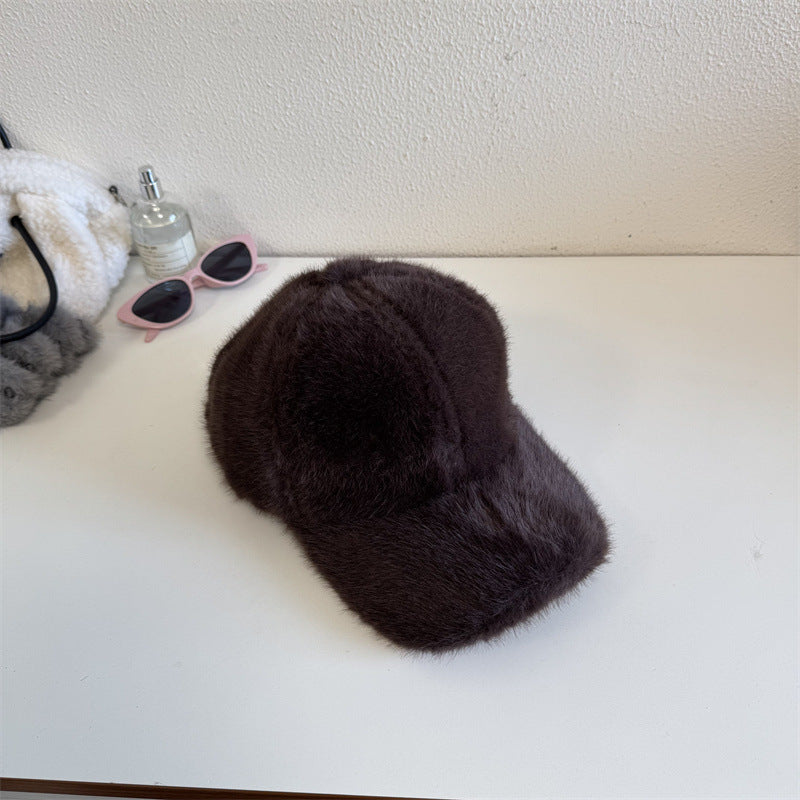 Unisex Plush Faux Fur Baseball Cap Stornfield