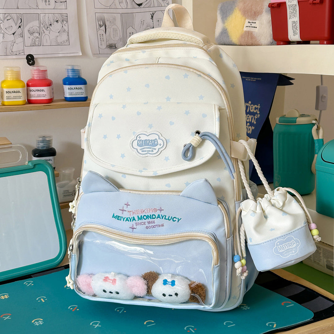 Stylish Water-Resistant Star-Patterned Backpack Stornfield