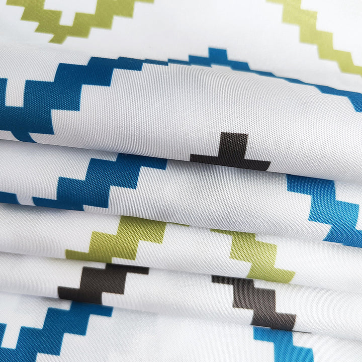 Geometric Zigzag Print Shower Curtain Stornfield