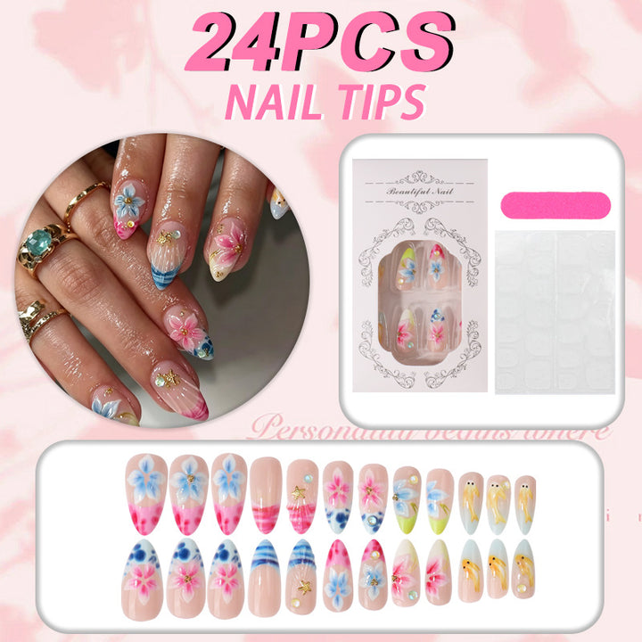 Artistic Floral Press-On Nail Collection Stornfield