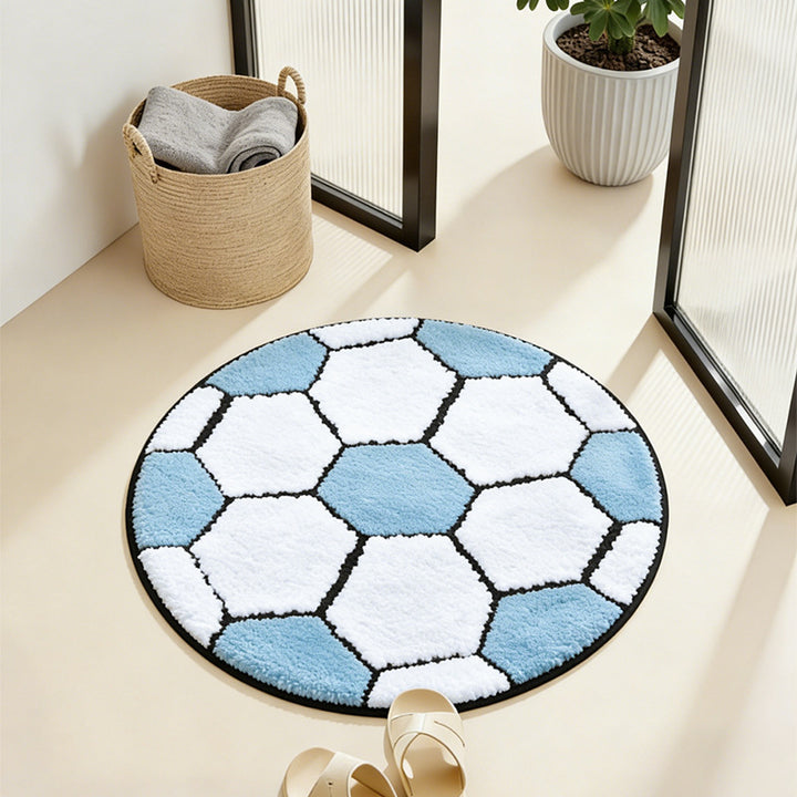 Soccer Ball Design Area Rug