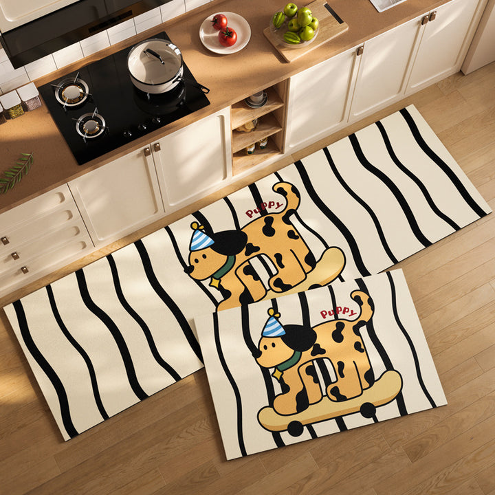 Cute Pet-Themed Kitchen Mat Set