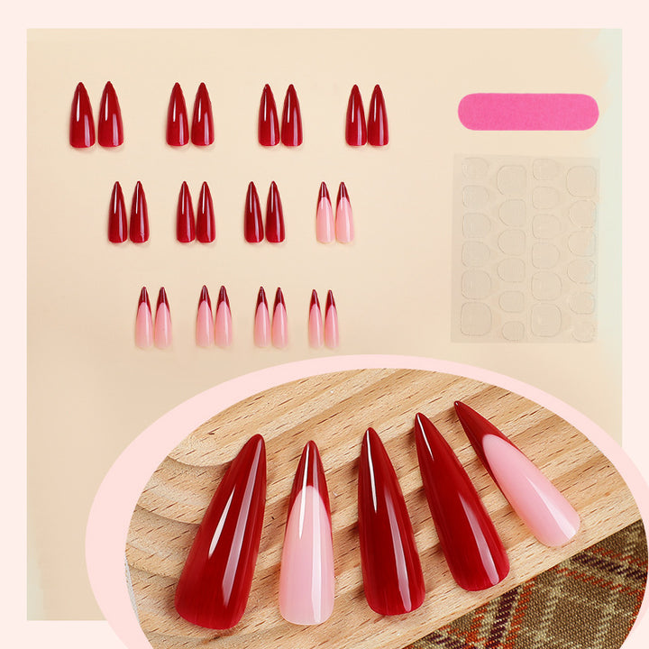 Sharp Pointed Press-On Nail Art Set