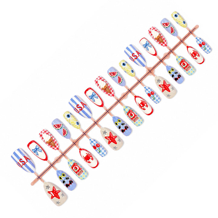 Artificial nail set with summery motifs Stornfield