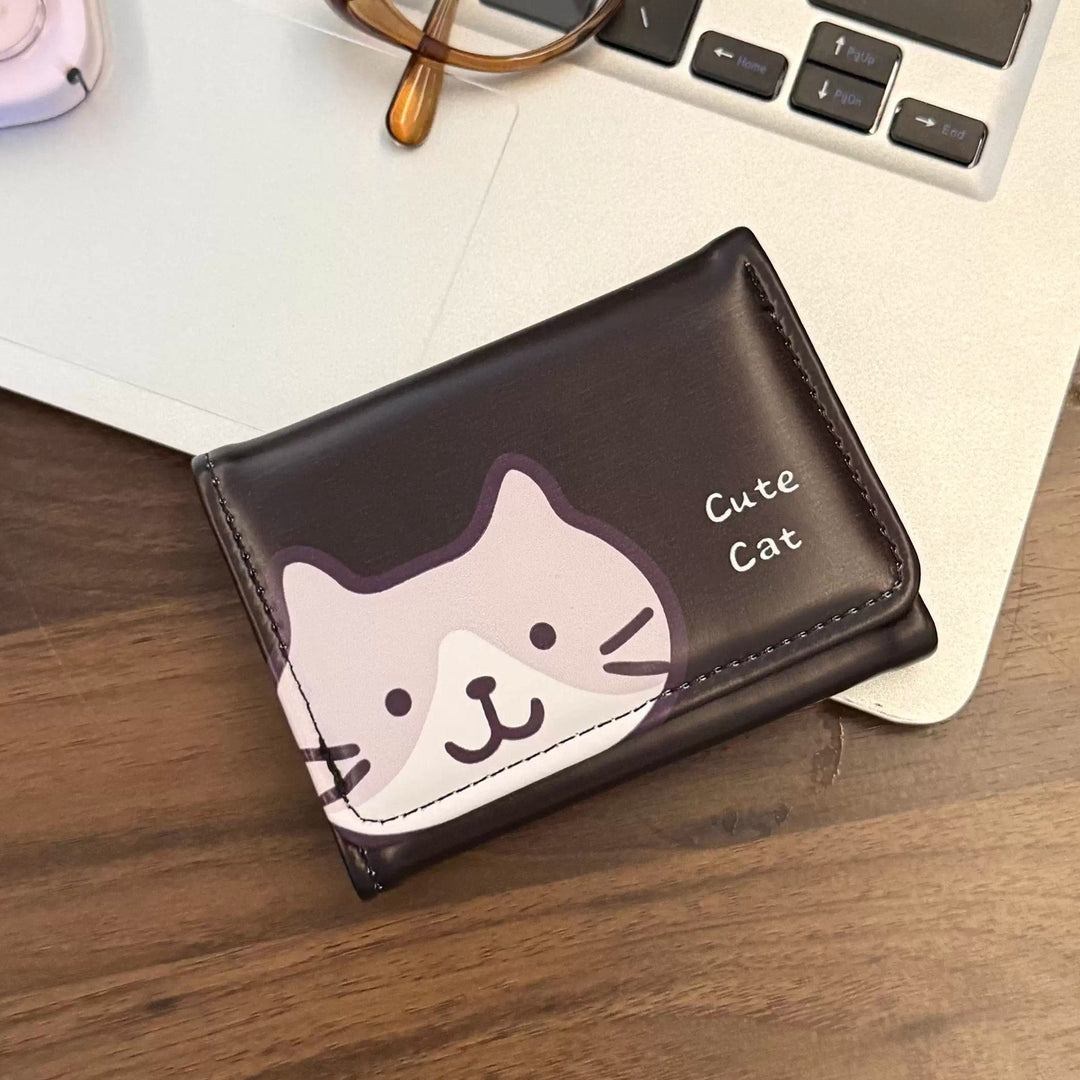 Cute Cat-Themed Zippered Wallet