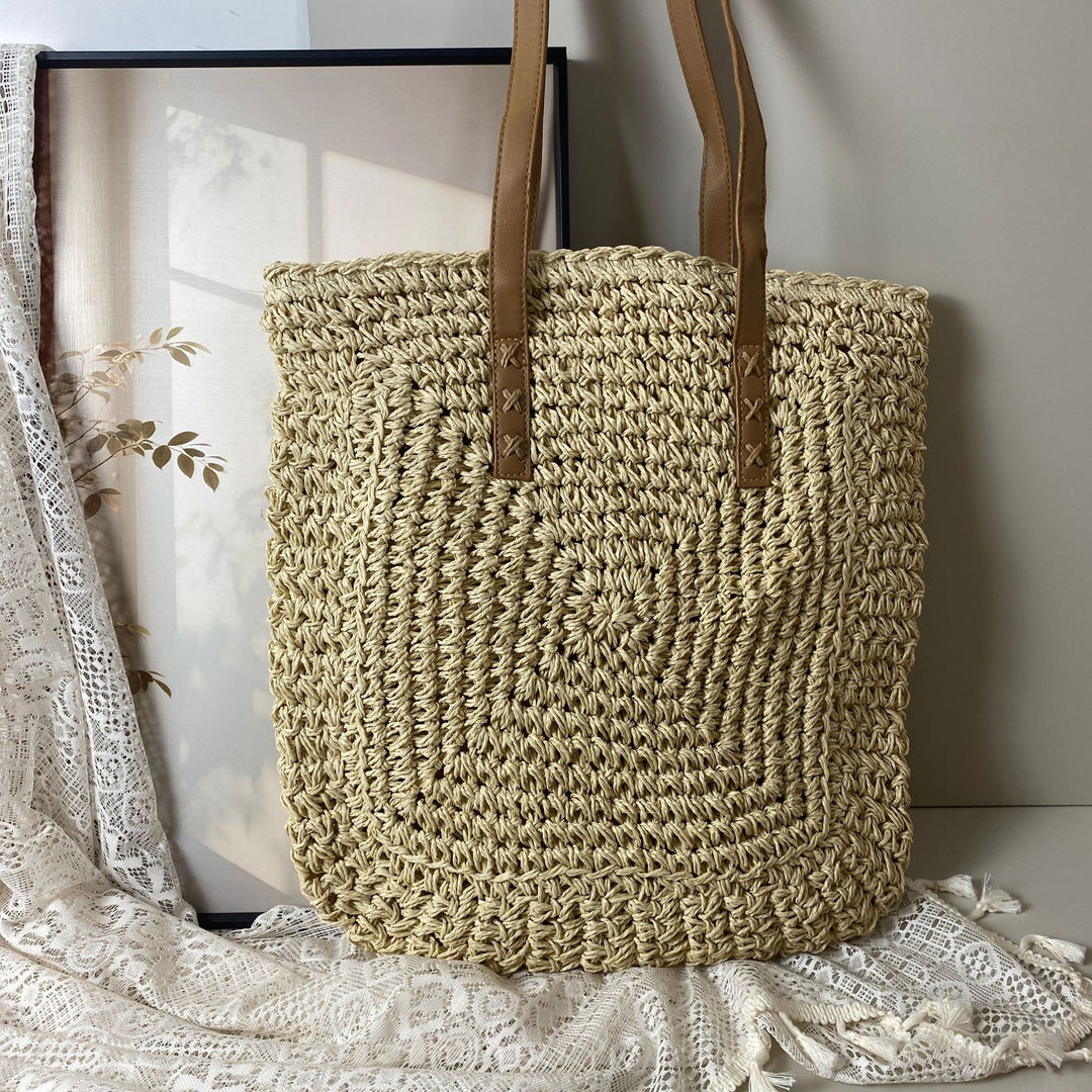 Handcrafted basket bag with unique circular pattern Stornfield