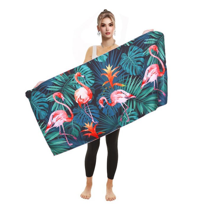 Women's beach towel with colorful flamingo design Stornfield
