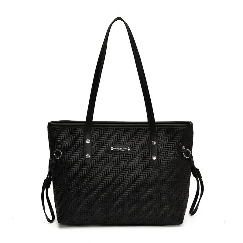 Textured Woven Tote Bag