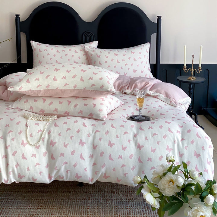 Silky Microfiber Duvet Cover Comforter Bedding Set with Hypoallergenic Pillow Shams