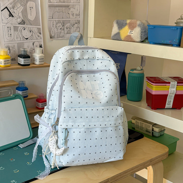 Stylish Polka Dot Printed Backpack Stornfield