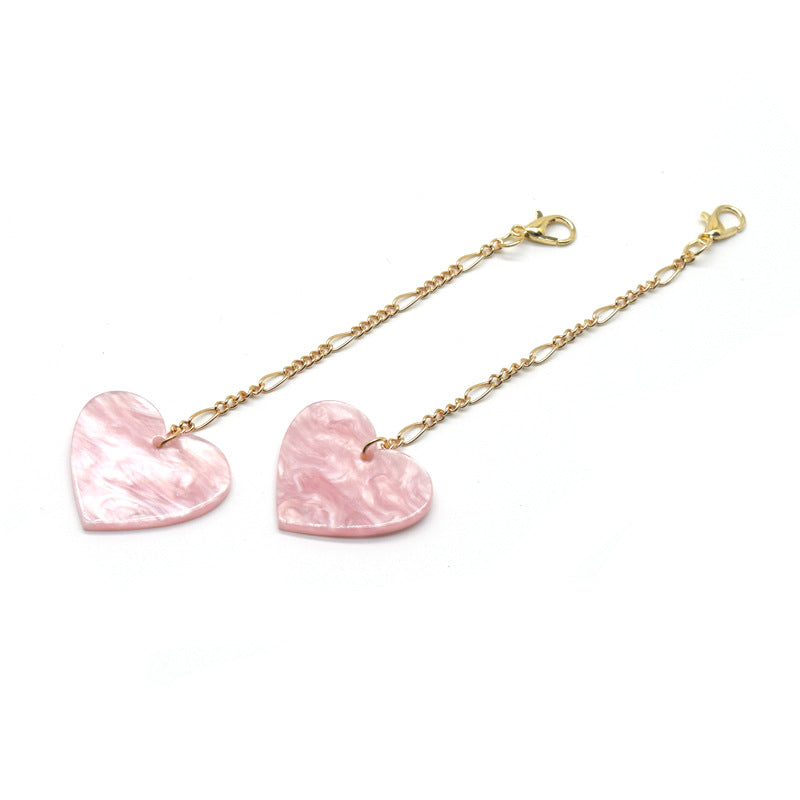 Heart-Shaped Dangle Earrings with Golden Chain Stornfield