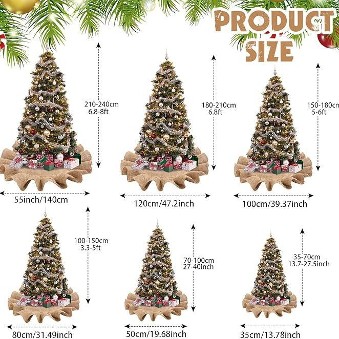 Rustic Christmas tree skirt with ruffle detail Stornfield