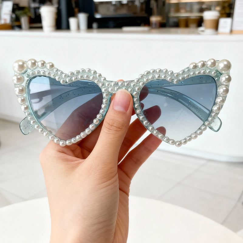 Heart-Shaped Pearl-Detail Sunglasses Stornfield