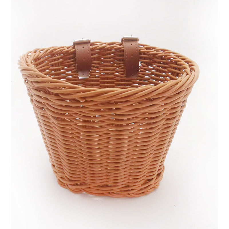 Decorative Woven Storage Basket with Leather Handles Stornfield