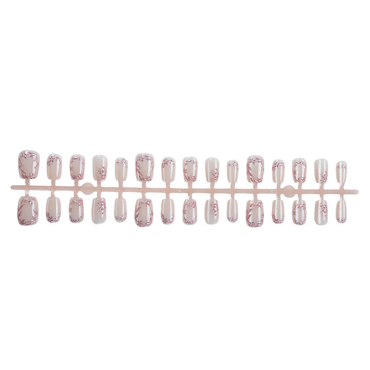 Elegant Floral-Decorated Press-On Nail Set