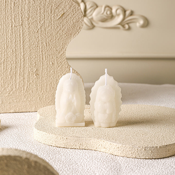 Hand-Poured Mini Sculptural Devotional Figurine Soy Candle Set