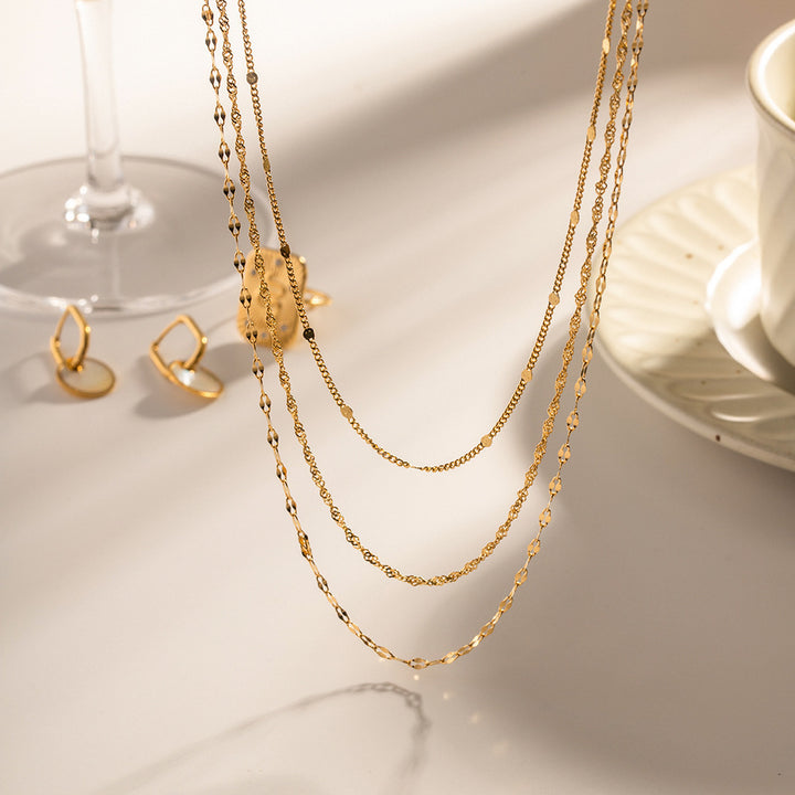 Multi-Layered Silver Chain Necklace Stornfield