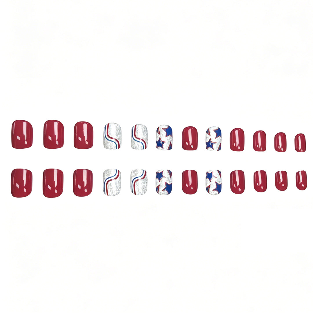 Festive Glittery Star and Stripe Nail Art Stornfield