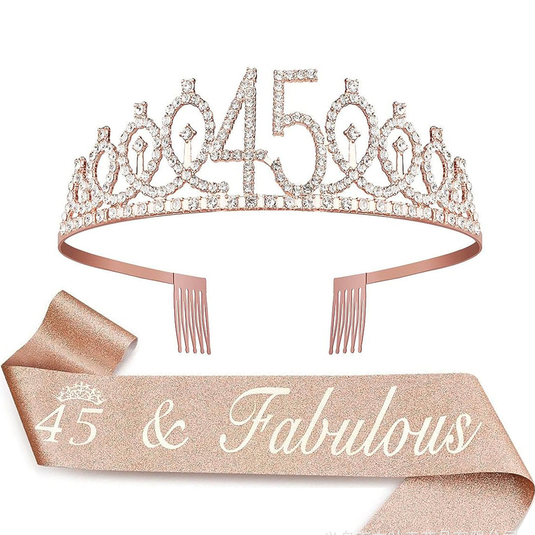 Ladies Crystal Princess Crown with 30 & Fabulous lettering Stornfield
