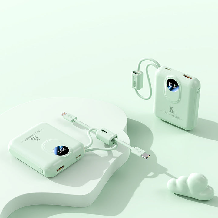 Power bank with fast charging function and integrated charging cables Stornfield