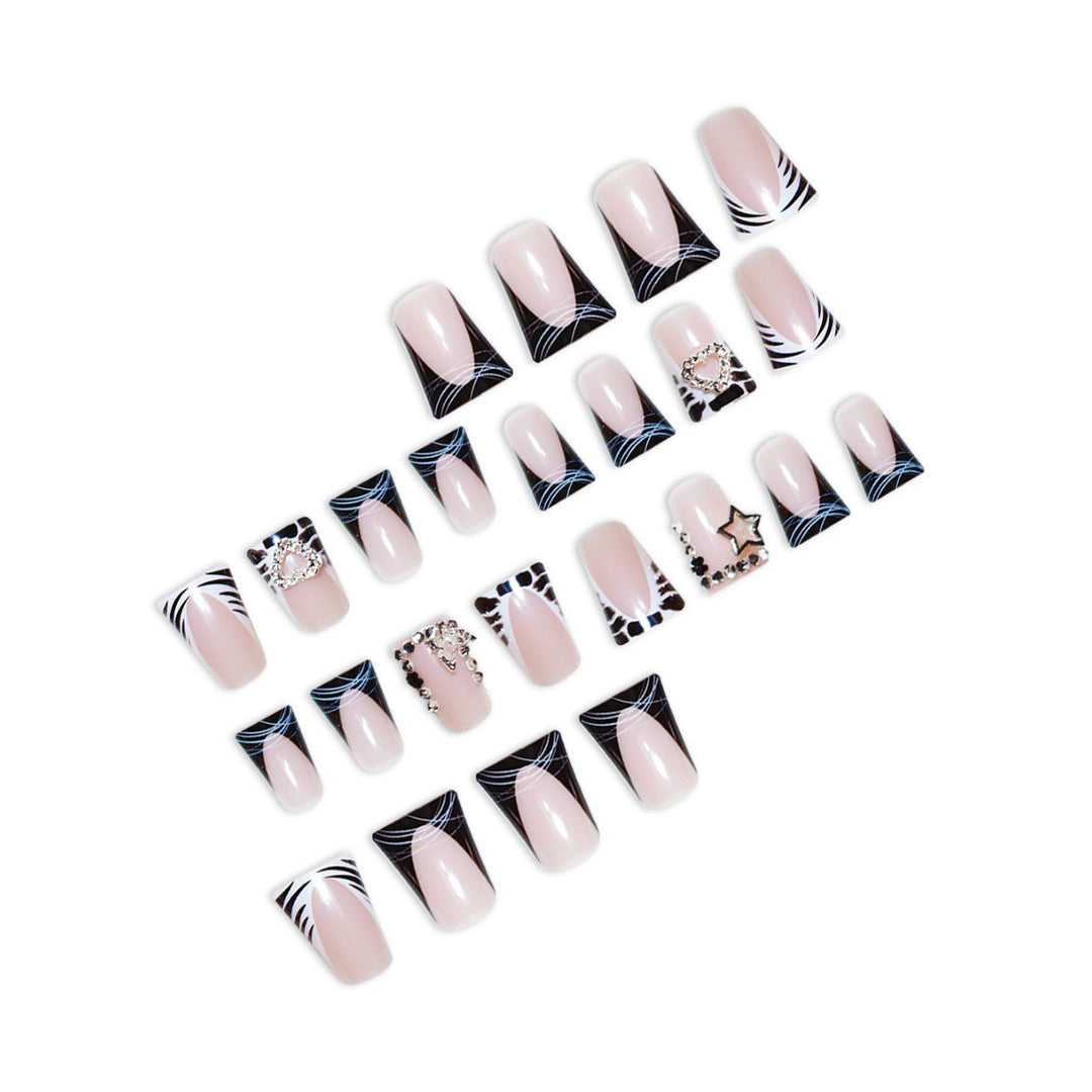Glamorous Rhinestone Accent Nail Extensions Stornfield