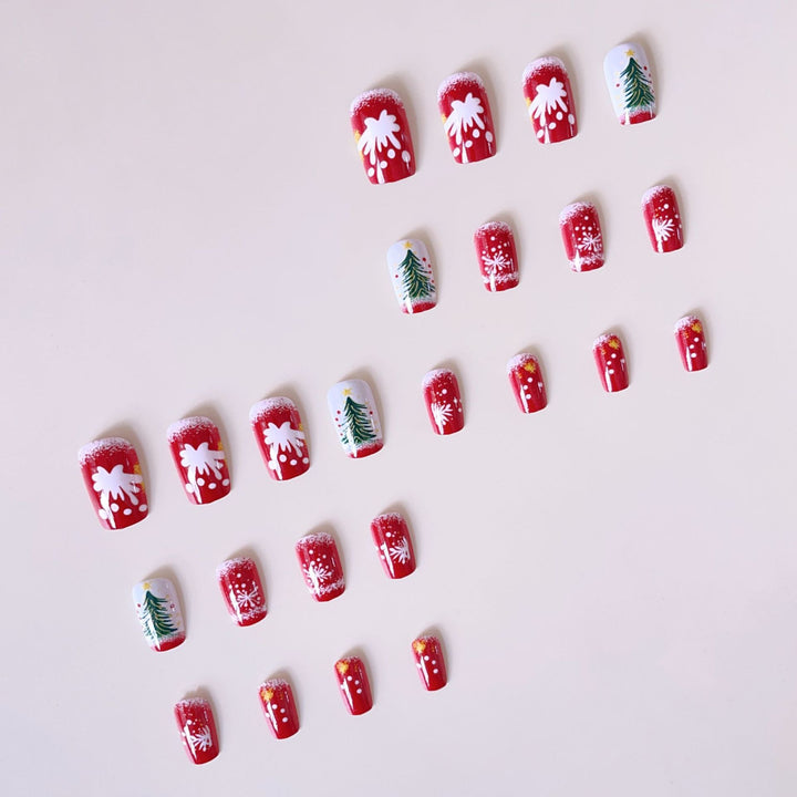 Artificial nail set with festive Christmas design Stornfield
