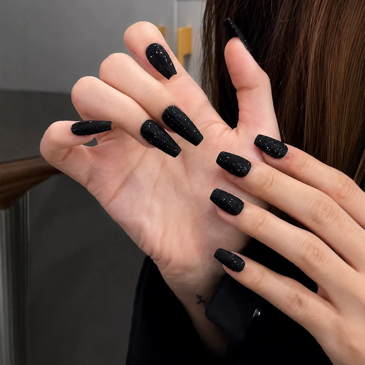Premium Glittery Long Stiletto Nail Extensions Stornfield