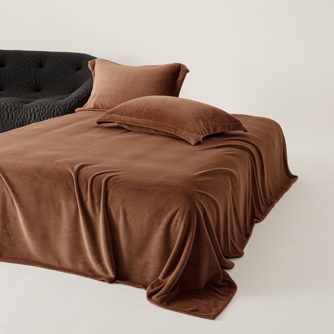 Velvet-Feel Brushed Microfiber Sheet Set with Drapey Flat Sheet & Matching Pillowcases