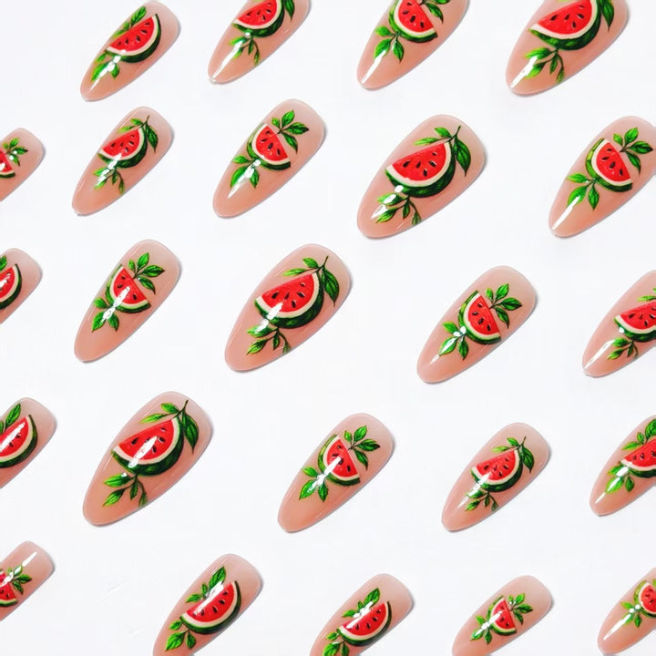 Artificial nails with cheerful melon design Stornfield
