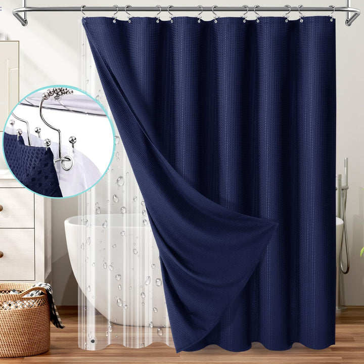 Textured Waterproof Shower Curtain Stornfield