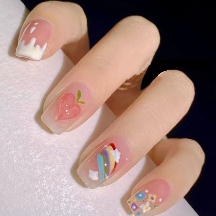 Elegant French Tip Press-On Nail Set Stornfield
