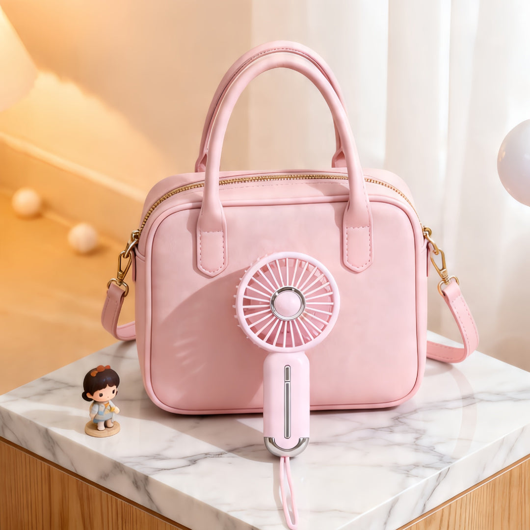 Women Portable Mini Hand Fan with USB Charging Function and Ergonomic Handle Stornfield