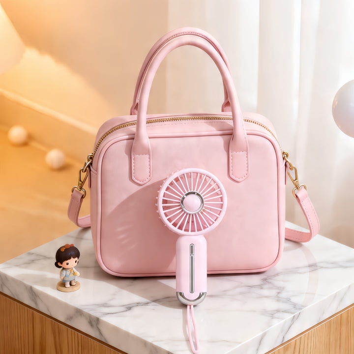 Women Portable Mini Hand Fan with USB Charging Function and Ergonomic Handle Stornfield