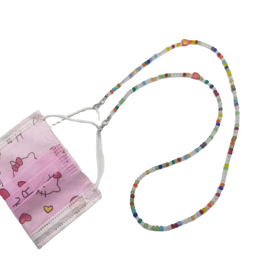 Colorful glass necklace with heart pendant Stornfield