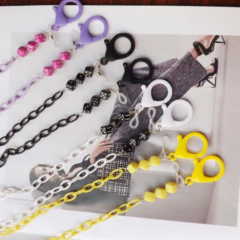 Fashionable glasses holder chain made of plastic with colorful beads Stornfield
