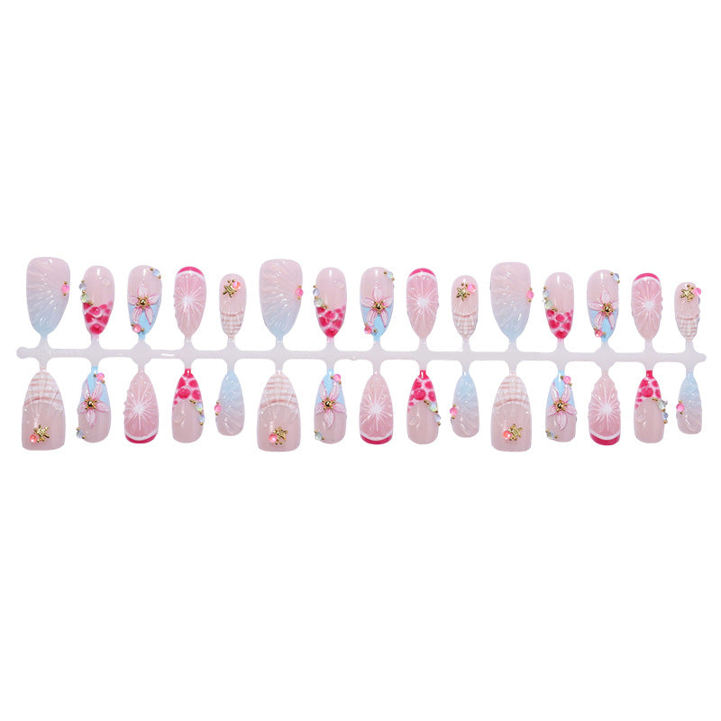 Artificial Nail Set with Floral and Glittering Designs Stornfield