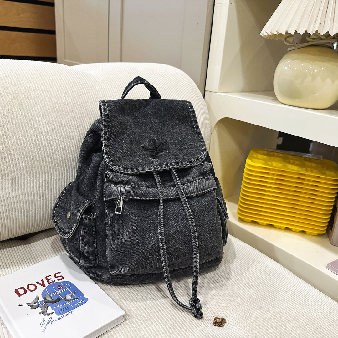 Stylish Denim Drawstring Backpack Stornfield