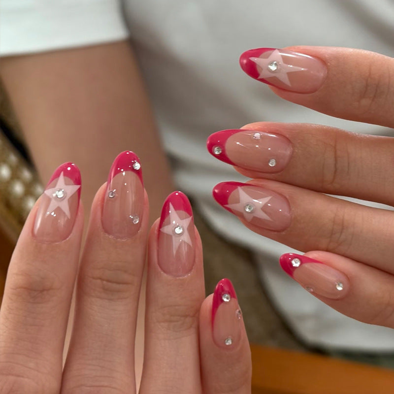 Decorative Press-On Nail Tips with Rhinestone Accents Stornfield